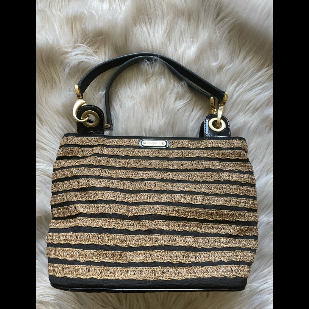 Eric Javits Woven Purse w/ Black Patent Leather Detail NWOT